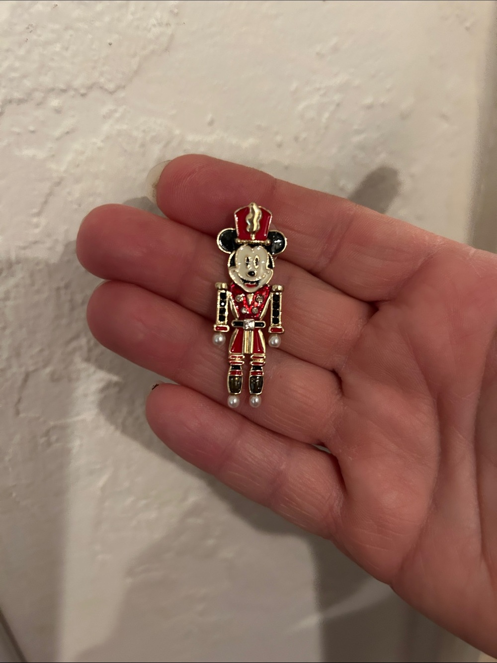 Enamel Mickey Nutcracker Single Earring in Red and Black
